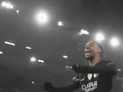 Soccer Player In Qatar Airways Jersey Celebrating GIF