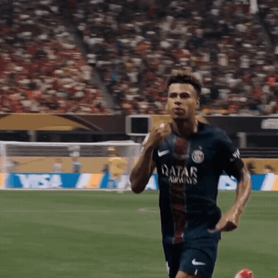 Soccer Player In Qatar Airways Jersey Running GIF