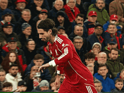 Soccer Player In Red Adidas Jersey GIF