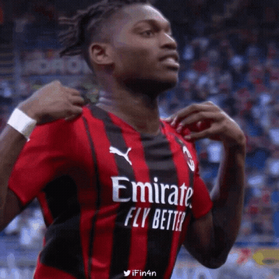 Soccer Player In Red And Black Jersey Emirates Fly Better GIF