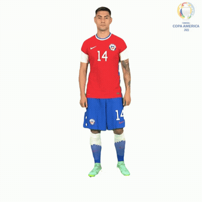 Soccer Player In Red And Blue Number 14 GIF