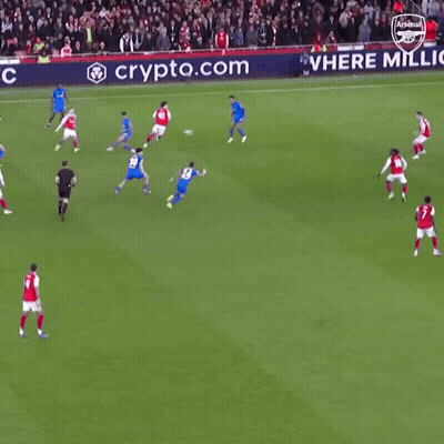 Soccer Player In Red And White Arsenal Jersey GIF