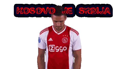 Soccer Player In Red And White Jersey Sticker