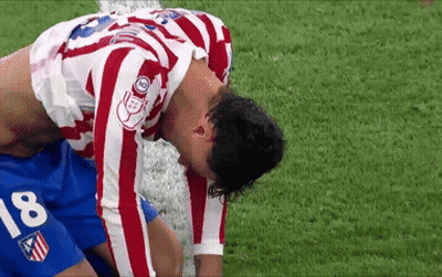 Soccer Player In Red And White Striped Jersey Number 18 GIF