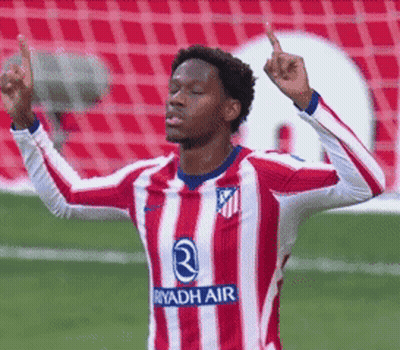Soccer Player In Red And White Striped Jersey Riyadh Air GIF
