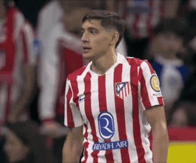 Soccer Player In Red And White Striped Jersey Riyadh Air GIF