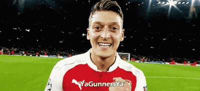 Soccer Player In Red And White Yagunnersya Shirt GIF
