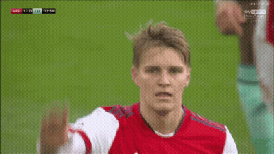 Soccer Player In Red Arsenal Jersey GIF
