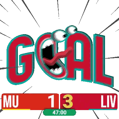 Soccer Player In Red Behind Goal Sign Sticker