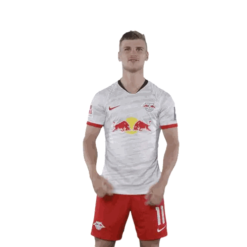 Soccer Player In Red Bull Jersey And Shorts Sticker