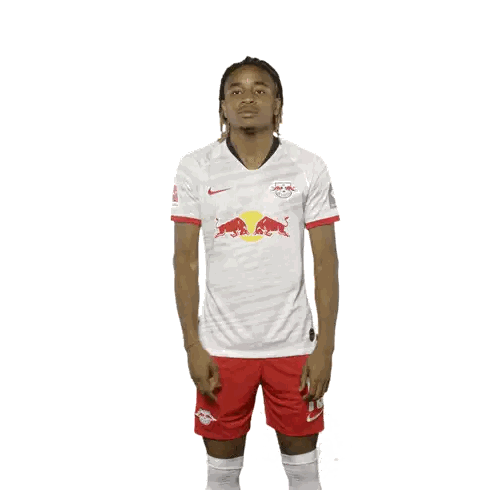 Soccer Player In Red Bulls Jersey Sticker