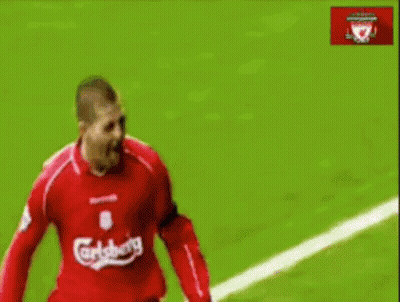 Soccer Player In Red Carlsberg Jersey On Field GIF