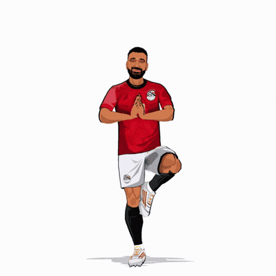 Soccer Player In Red Egypt Jersey GIF