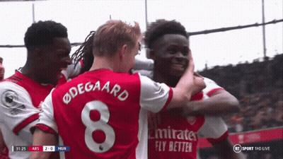 Soccer Player In Red Emirates Fly Better Shirt GIF
