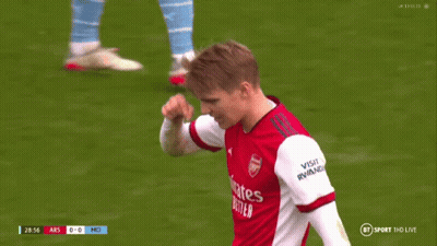 Soccer Player In Red Emirates Fly Better Shirt GIF