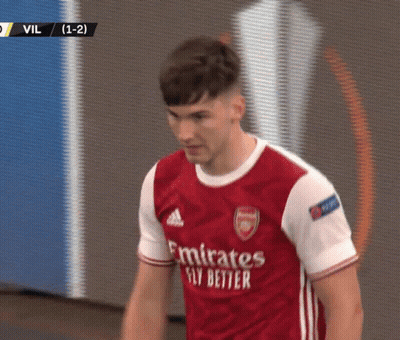 Soccer Player In Red Emirates Fly Better Shirt GIF
