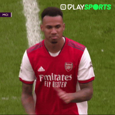 Soccer Player In Red Emirates Fly Better Shirt GIF