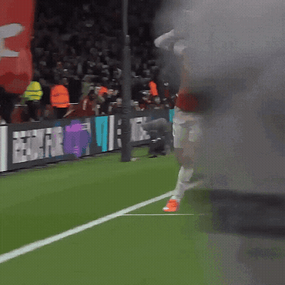 Soccer Player In Red Emirates Jersey GIF