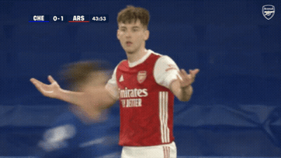 Soccer Player In Red Emirates Jersey GIF