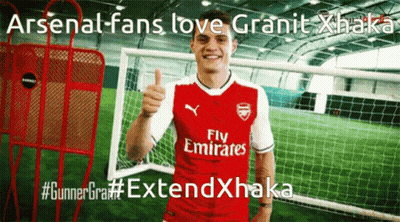 Soccer Player In Red Emirates Jersey Giving Thumbs Up GIF