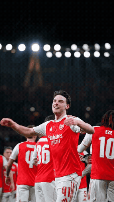 Soccer Player In Red Emirates Jersey GIF