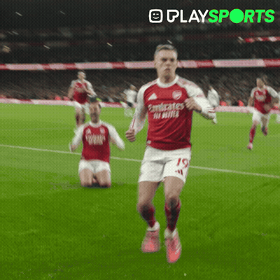 Soccer Player In Red Fly Emirates Jersey GIF