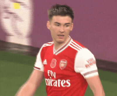 Soccer Player In Red Fly Emirates Jersey GIF