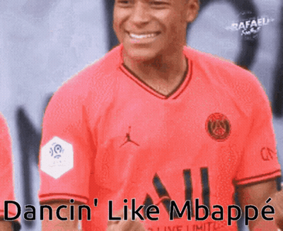 Soccer Player In Red Jersey Dancing Like Mbappe GIF