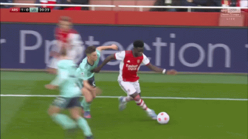 Soccer Player In Red Jersey Emirates GIF