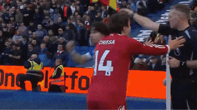 Soccer Player In Red Jersey Number 14 GIF