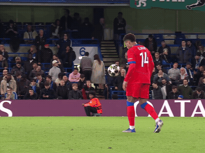 Soccer Player In Red Jersey Number 14 GIF