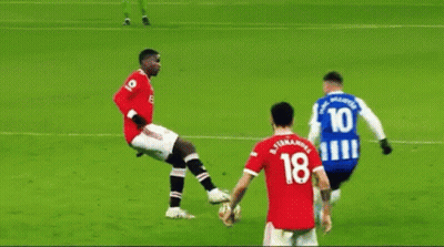 Soccer Player In Red Jersey Number 6 Running GIF