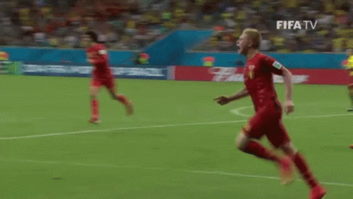 Soccer Player In Red Jersey Number 7 GIF