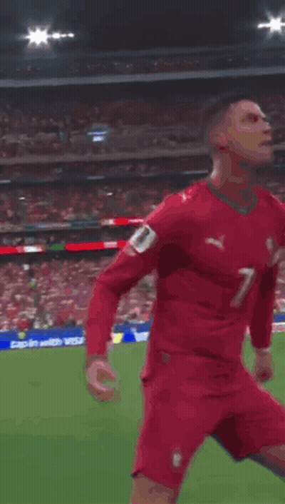 Soccer Player In Red Jersey Number 7 Kicking Ball GIF
