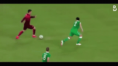 Soccer Player In Red Jersey Number 7 GIF