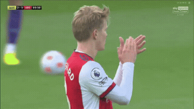 Soccer Player In Red Jersey Number 8 Applauding GIF