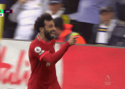 Soccer Player In Red Jersey Pointing At Camera Premier League GIF