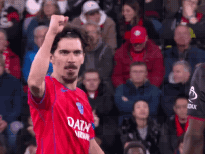 Soccer Player In Red Jersey Saying Data GIF