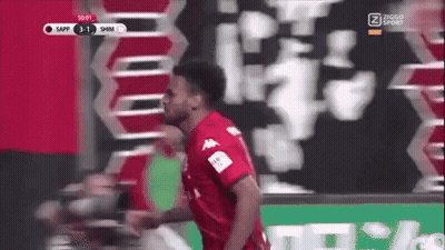 Soccer Player In Red Shirt Running GIF