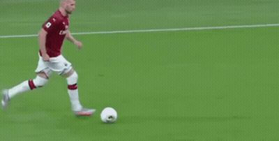 Soccer Player In Red Shirt Running GIF