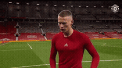 Soccer Player In Red Shirt Running GIF
