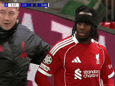 Soccer Player In Red Standard Chartered Shirt GIF
