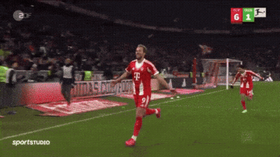 Soccer Player In Red T-Mobile Jersey Celebrating Goal GIF