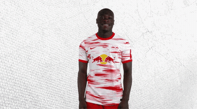 Soccer Player in Red-White Jersey with Bull