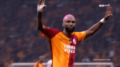 Soccer Player In Terra Pizza Jersey Celebrating Goal GIF