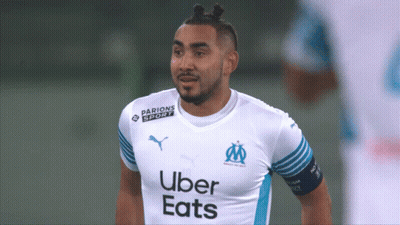 Soccer Player In Uber Eats Shirt Looking At Camera GIF