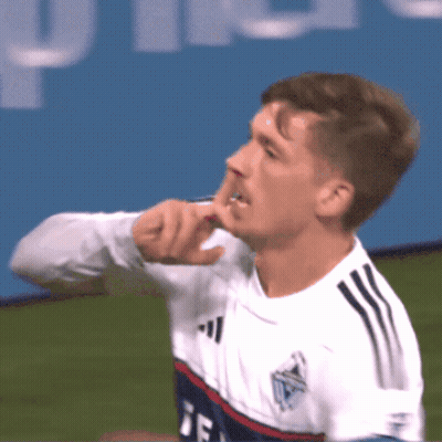 Soccer Player In White Adidas Jersey Shushing GIF