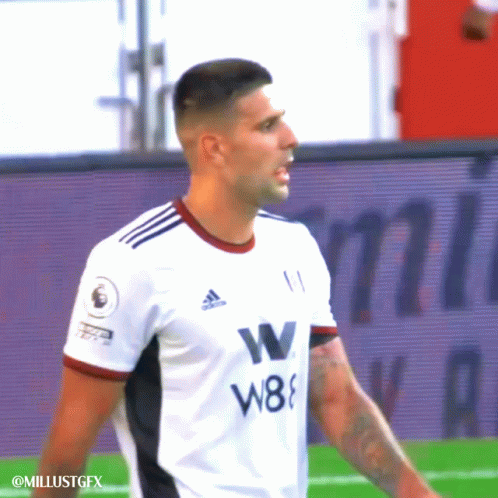 Soccer Player In White Adidas Jersey With W8 GIF