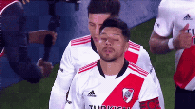 Soccer Player In White And Red Adidas Jersey GIF