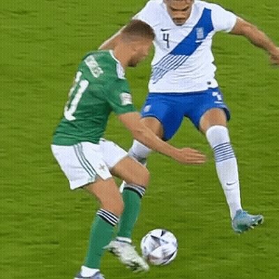 Soccer Player In White Shirt Number 4 GIF